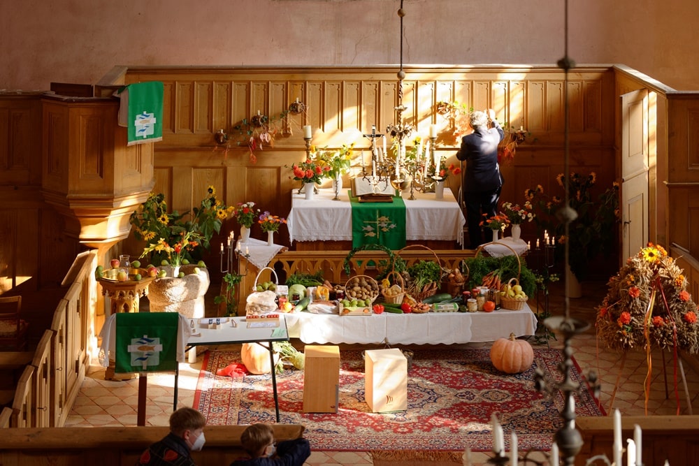 Erntedankgottesdienst in der Kirche in Krusenfelde-Gramzow