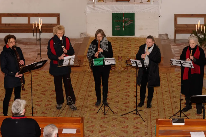 Das Flötenquintett Krien zur Einführung der Kirchengemeinderäte im Januar 2023