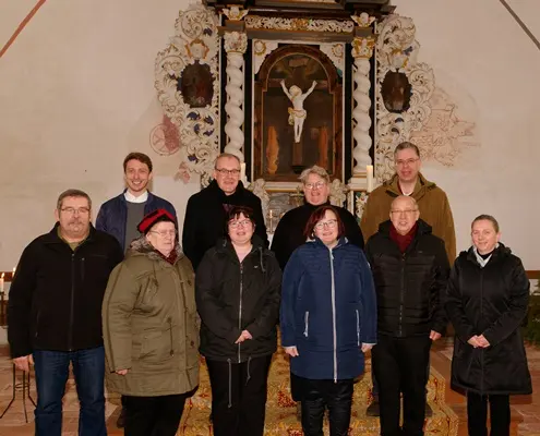 (hinten v.li.)Pastor Helge Jörgensen, Ronald Schulz, Kristine Fischer, Thomas Offer (vorne v.li.)Dietmar Zirzow, Brigitte Pommerrenke, Michaela Säger, Diane Marczak, Burkhard Fröhlich, Jana Breitsprecher (Nicht auf dem Bild: Anett Rost, Susanne Ulrich & Irmtraut Berndt)