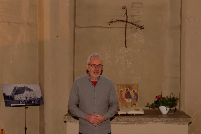 Ulrich Kahle in der Kirche St. Jürgen im Bibelzentrum Barth