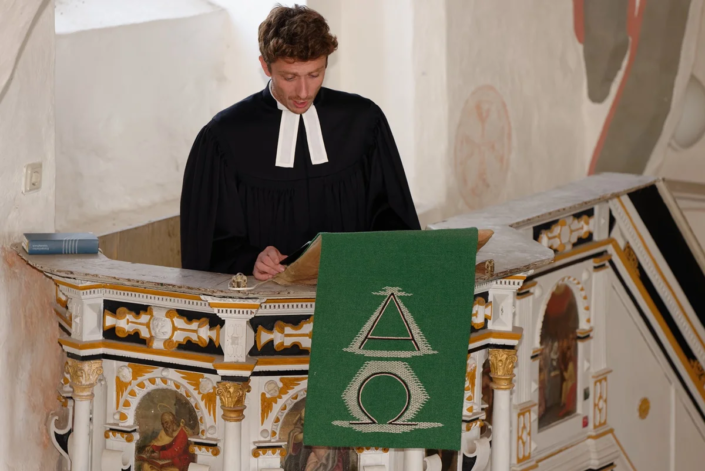Pastor Helge Jörgensen mit seiner Predigt am 10.09.2023 in Krien