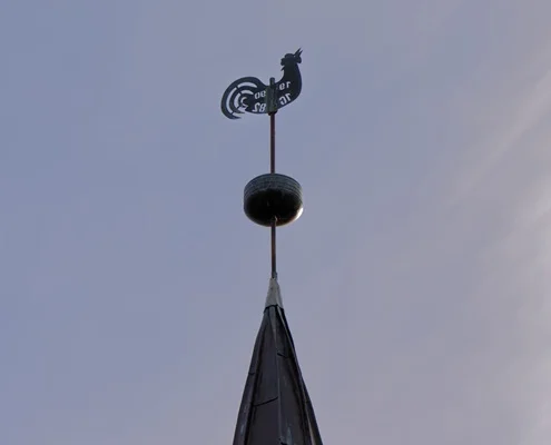 Kirchturmspitze Kirche in Iven